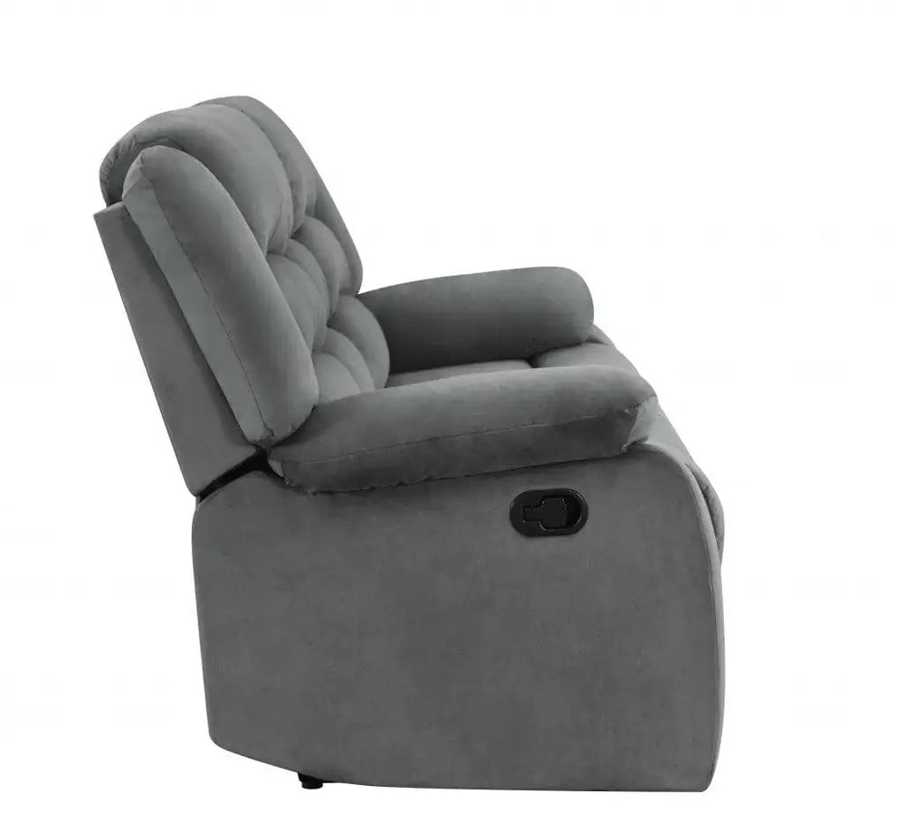 60" Gray Microfiber Power Reclining Loveseat - Homeroots - Flyclothing LLC