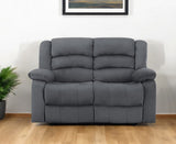 60" Gray Microfiber Power Reclining Loveseat - Homeroots