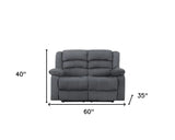 60" Gray Microfiber Power Reclining Loveseat - Homeroots - Flyclothing LLC