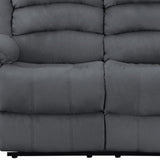 60" Gray Microfiber Power Reclining Loveseat - Homeroots - Flyclothing LLC