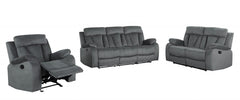Three Piece Indoor Gray Microsuede Six Person Seating Set - Homeroots