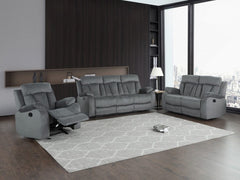 Three Piece Indoor Gray Microsuede Six Person Seating Set - Homeroots