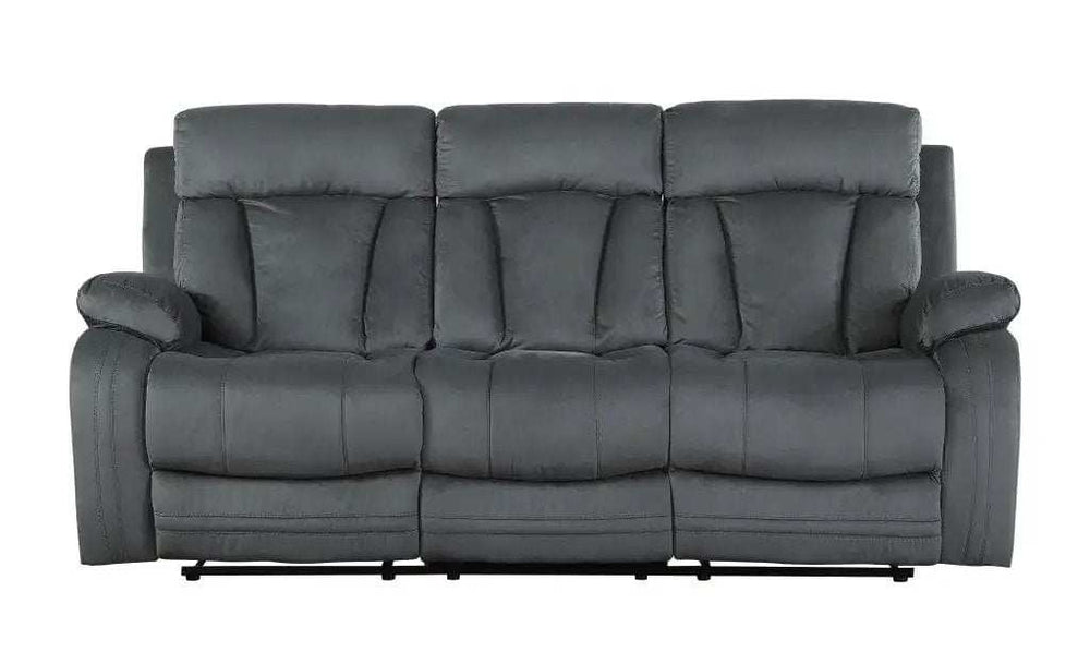 Three Piece Indoor Gray Microsuede Six Person Seating Set - Homeroots - Flyclothing LLC