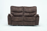63" Dark Brown Microfiber Manual Reclining Love Seat - Homeroots