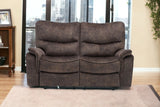63" Dark Brown Microfiber Manual Reclining Love Seat - Homeroots