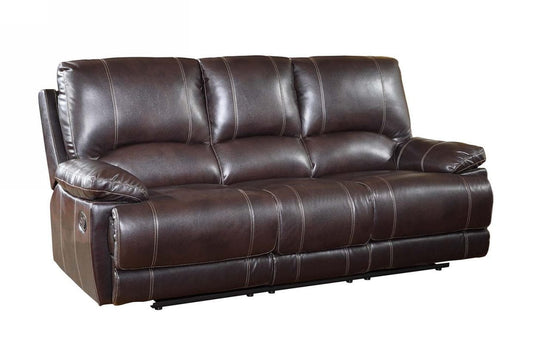 89" Brown Microfiber Reclining Sofa With Black Legs - Homeroots