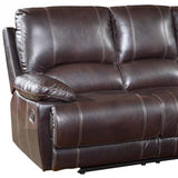 89" Brown Microfiber Reclining Sofa With Black Legs - Homeroots