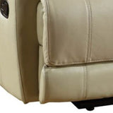 76" Beige Faux Leather Manual Reclining Love Seat With Storage - Homeroots