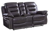 75" Brown Faux Leather Manual Reclining Love Seat With Storage - Homeroots - Flyclothing LLC