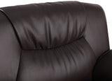 47" Brown and Silver Leather Match Arm Chair - Homeroots