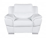 Three Piece Indoor White Genuine Leather Six Person Seating Set - Homeroots - Flyclothing LLC