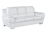 85" White Leather Sofa With Silver Legs - Homeroots - Flyclothing LLC