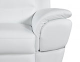 85" White Leather Sofa With Silver Legs - Homeroots - Flyclothing LLC