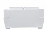 69" White And Silver Faux Leather Love Seat - Homeroots - Flyclothing LLC
