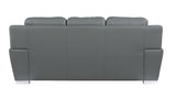 85" Gray Leather Sofa With Silver Legs - Homeroots