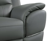 85" Gray Leather Sofa With Silver Legs - Homeroots - Flyclothing LLC