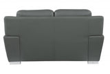 69" Gray And Silver Faux Leather Love Seat - Homeroots