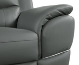 69" Gray And Silver Faux Leather Love Seat - Homeroots - Flyclothing LLC