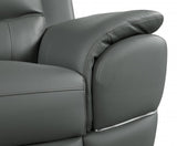 48" Gray and Silver Leather Match Arm Chair - Homeroots - Flyclothing LLC