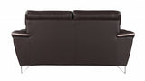 69" Brown And Silver Faux Leather Love Seat - Homeroots - Flyclothing LLC