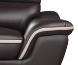 69" Brown And Silver Faux Leather Love Seat - Homeroots - Flyclothing LLC