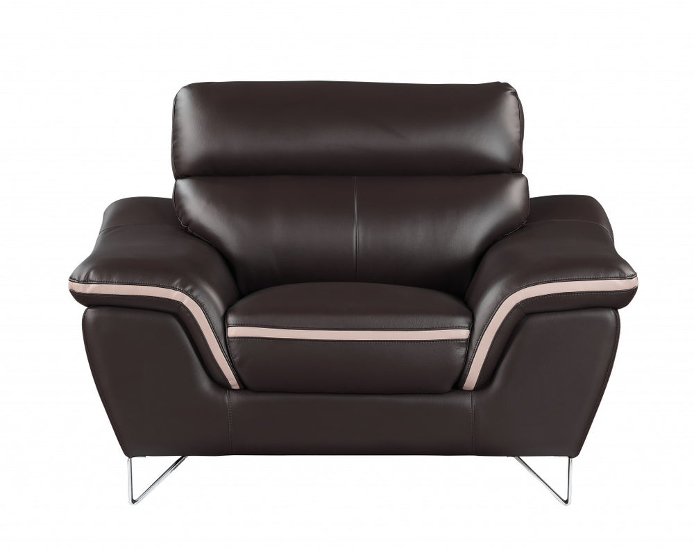 Leather Match Solid Color Pillow Top Arms Club Chair Silver Legs - Homeroots