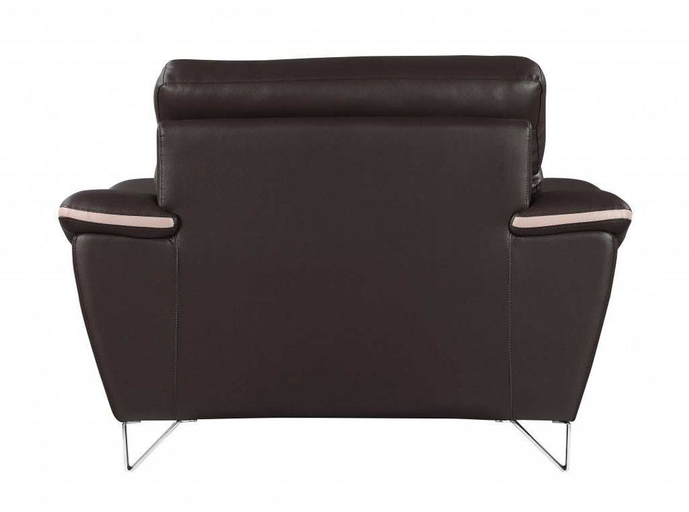 Leather Match Solid Color Pillow Top Arms Club Chair Silver Legs - Homeroots - Flyclothing LLC