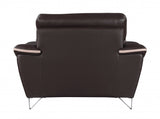 Leather Match Solid Color Pillow Top Arms Club Chair Silver Legs - Homeroots