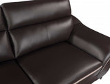 Leather Match Solid Color Pillow Top Arms Club Chair Silver Legs - Homeroots - Flyclothing LLC