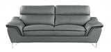 69" Gray And Silver Faux Leather Love Seat - Homeroots