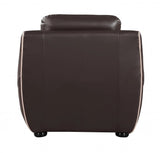 Leather Match Solid Color Flared Arms Club Chair Brown Legs - Homeroots