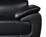 86" Black Leather Sofa With Silver Legs - Homeroots - Flyclothing LLC