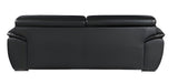 86" Black Leather Sofa With Silver Legs - Homeroots