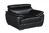 32" To 38" Black Captivating Leather Chair - Homeroots - Flyclothing LLC