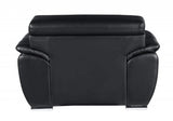 32" To 38" Black Captivating Leather Chair - Homeroots - Flyclothing LLC
