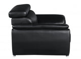 32" To 38" Black Captivating Leather Chair - Homeroots - Flyclothing LLC