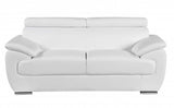 69" White And Silver Faux Leather Loveseat - Homeroots - Flyclothing LLC