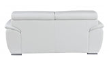 69" White And Silver Faux Leather Loveseat - Homeroots