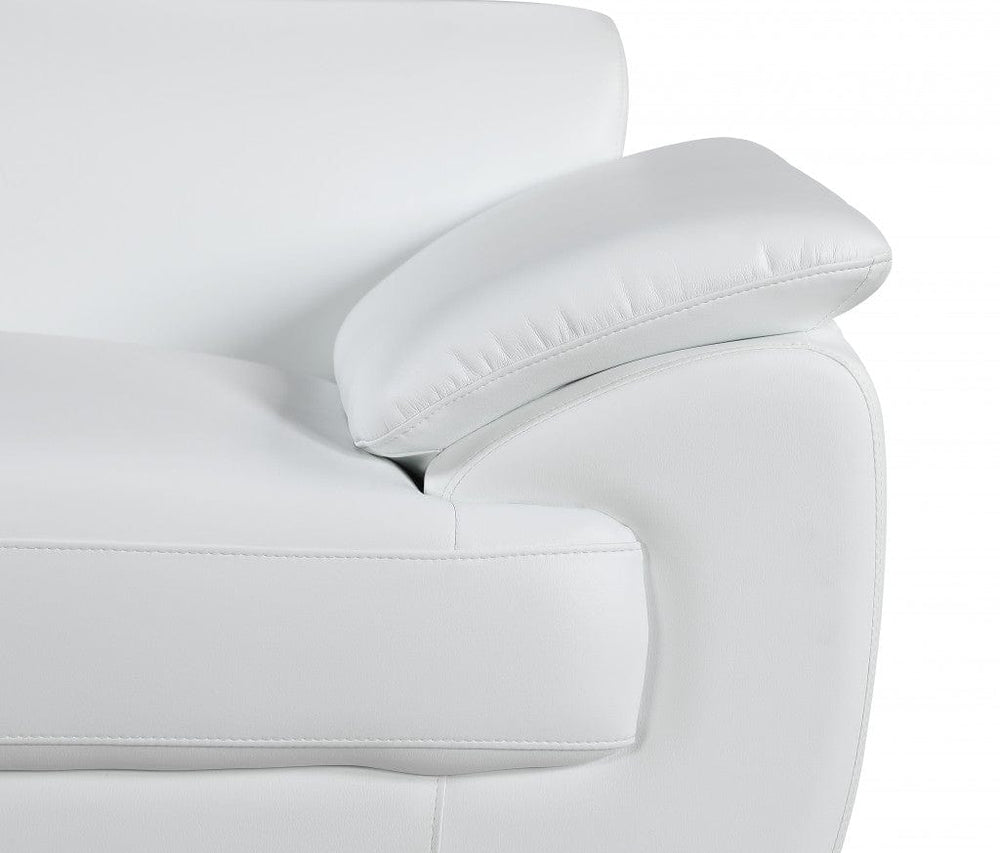 69" White And Silver Faux Leather Loveseat - Homeroots - Flyclothing LLC