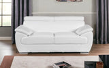 69" White And Silver Faux Leather Loveseat - Homeroots