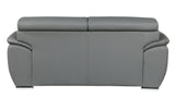 86" Gray Leather Sofa With Silver Legs - Homeroots