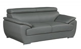 69" Gray And Silver Faux Leather Loveseat - Homeroots