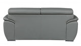 69" Gray And Silver Faux Leather Loveseat - Homeroots - Flyclothing LLC