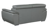 69" Gray And Silver Faux Leather Loveseat - Homeroots - Flyclothing LLC
