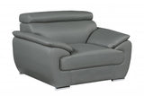 32" To 38" Grey Captivating Leather Chair - Homeroots - Flyclothing LLC