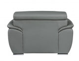 32" To 38" Grey Captivating Leather Chair - Homeroots - Flyclothing LLC