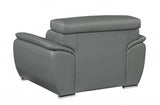 32" To 38" Grey Captivating Leather Chair - Homeroots - Flyclothing LLC
