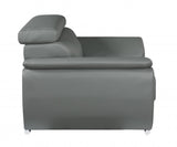 32" To 38" Grey Captivating Leather Chair - Homeroots - Flyclothing LLC