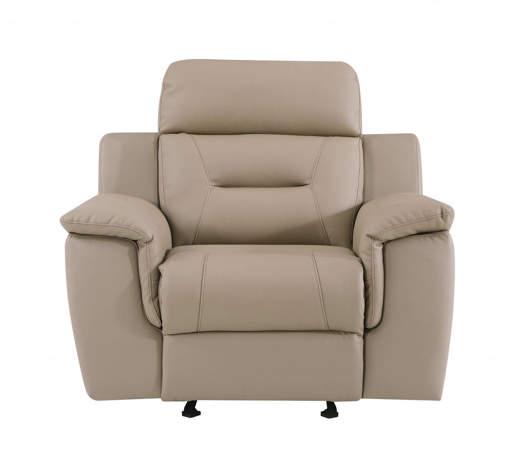 41" Beige Fascinating Leather Reclining Chair - Homeroots