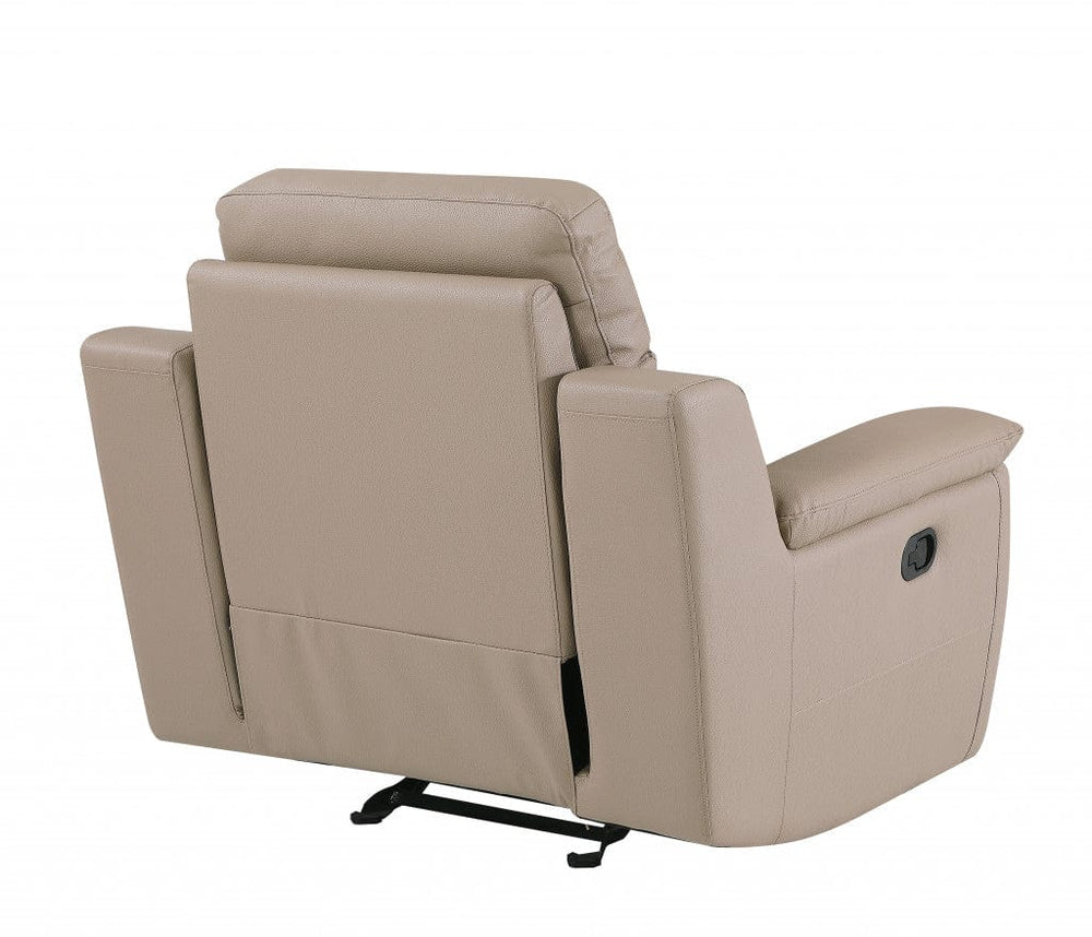41" Beige Fascinating Leather Reclining Chair - Homeroots - Flyclothing LLC